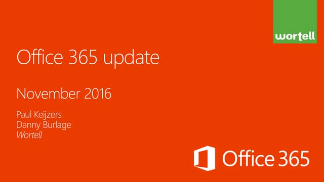 Office 365 Roadmap Update November ...