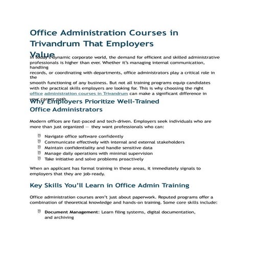 Office Administration Courses in Trivandrum That Employers Value.pptx