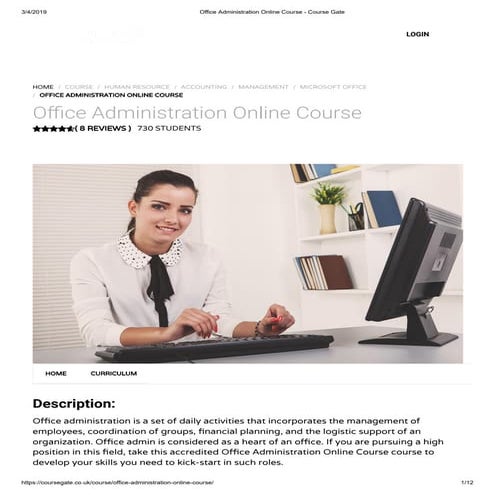 Office administration online course - course gate