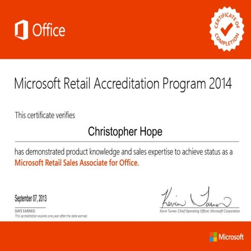 Office associate accreditation 2014