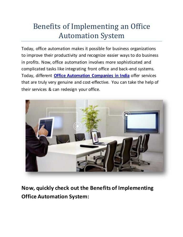 Office automation system in India