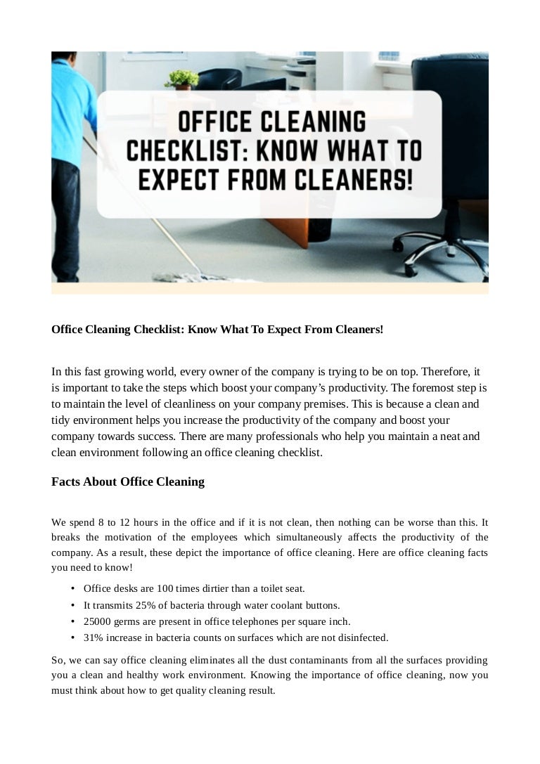 Office Spring Cleaning Checklist