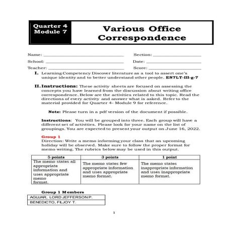 Office Correspondence Activity Sheet.docx