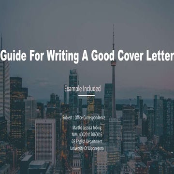How to write cover letter by Martha Jessica