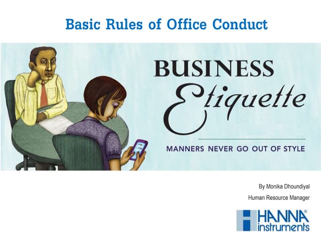 Office Etiquette: Basic rules of office conduct