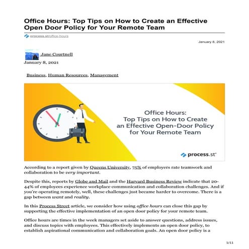 Office Hours: Top Tips on How to Create an Effective Open Door Policy for You...