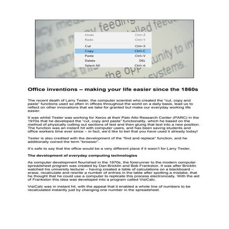 Office inventions making your life easier since the 1860s | PDF