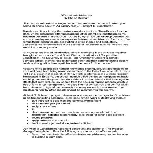 Office morale makeover