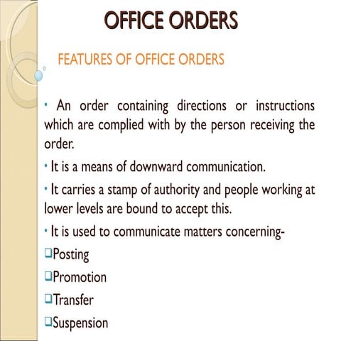 Office orders