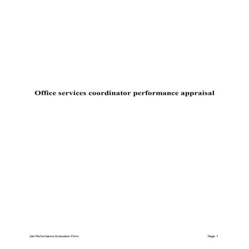 Office services coordinator performance appraisal