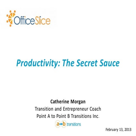 Productivity: The Secret Sauce