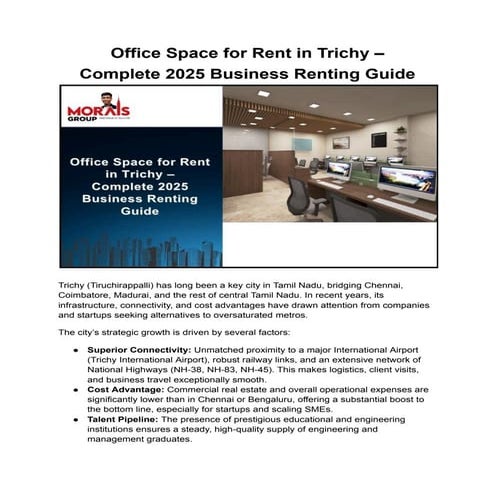 Office Space for Rent in Trichy – Complete 2025 Business Renting Guide ...