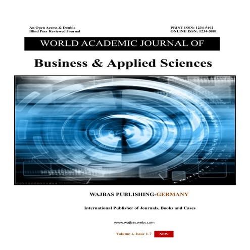 World Academic Journal of Business & Applied Sciences (WAJBAS) 