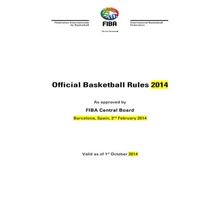 FIBA Official basketball rules 2014