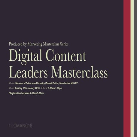 Official e-Brochure for Digital Content Leaders Masterclass 