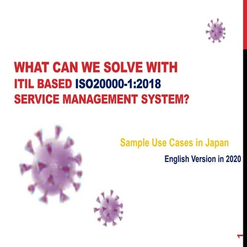 Use Cases for ISO20000-1 based on ITIL in English 【Continuous Study】