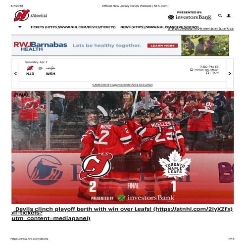 Official new jersey devils website | PDF