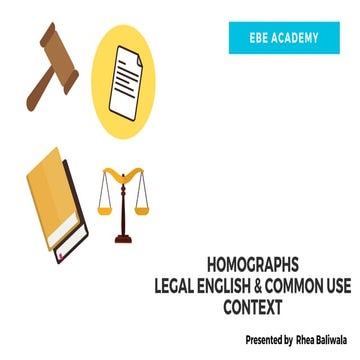 HOMOGRAPHS THAT EVERY LAWYER SHOULD KNOW
