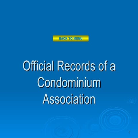 Official Records of a Condominium Association