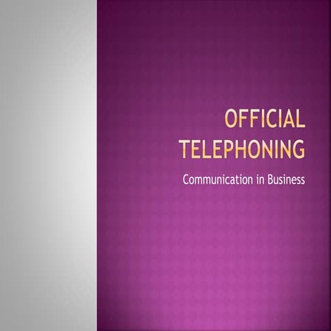 Use of Telephones in Business