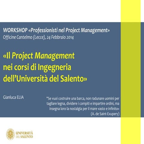 Il PM nei corsi di Ingegneria all'Università del Salento - lecce_20140224