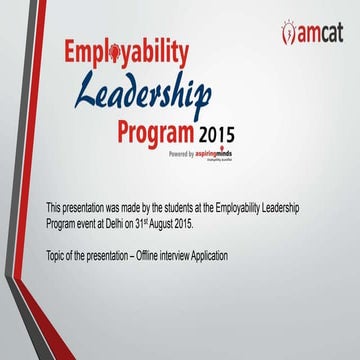 Offline interview application 2 - ELP AMCAT