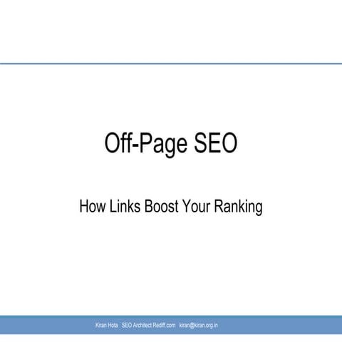 Off Page SEO Techniques