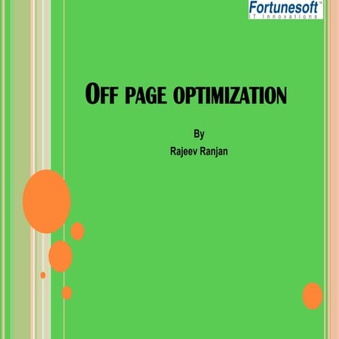 Off page optimization