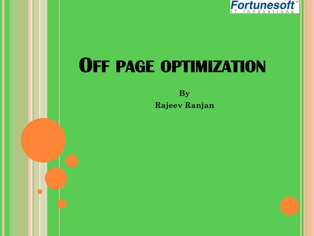 Off page optimization 