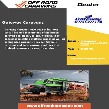 Gateway Caravans - Off Road Caravans Dealer | PDF