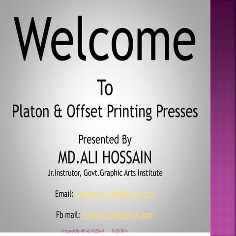 Offset printing platon press