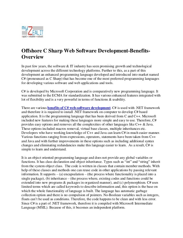 Offshore c sharp web software