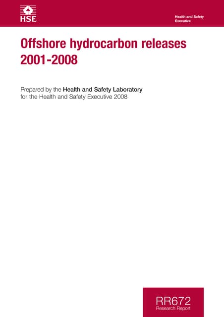 Offshore Hydrocarbon Releases (2001-2008) - A Report by the UK HSE