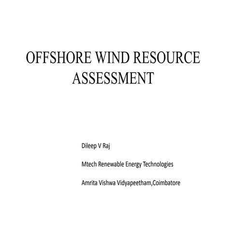 Offshore wind resource assessment
