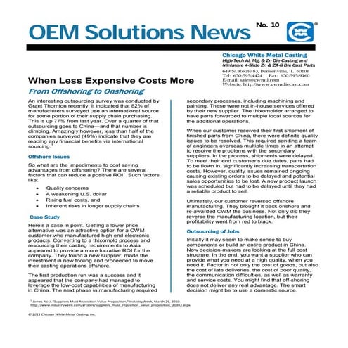 When Less Expensive Costs More: From Offshoring to Onshoring