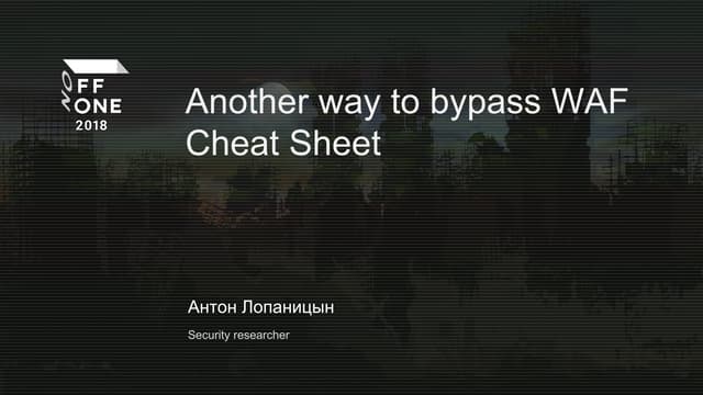Offzone | Another waf bypass