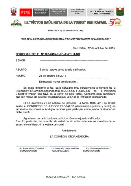 Oficio muni 2015