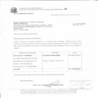 Oficio parlamentar mda