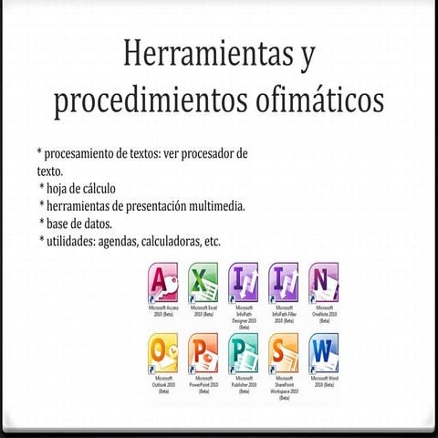 Herramientas ofimaticas,tipos y evolucion