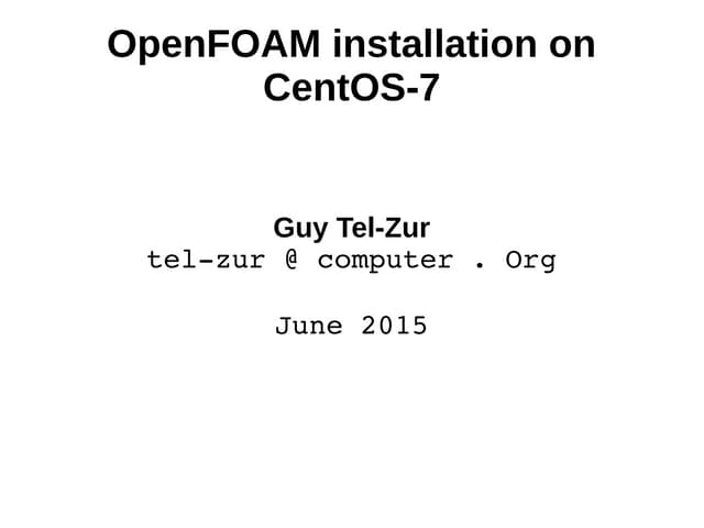 OpenFOAM 2.4.0 installation on CentOS-7