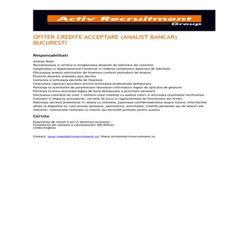 Ofiter credite operatiuni | DOC
