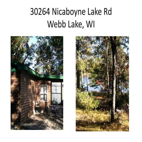 Cabin for Sale 30264 nicaboyne lake road webb lake wi