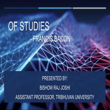 Of studies by Francis Bacon
