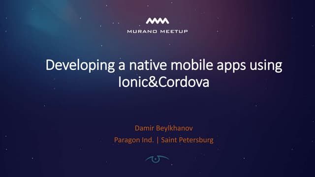 Developing a native mobile apps using Ionic&Cordova