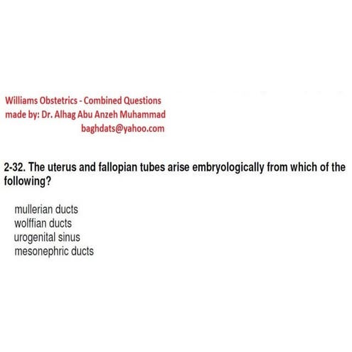 O&g01.williams obstetrics & gynecology   selected questions 2