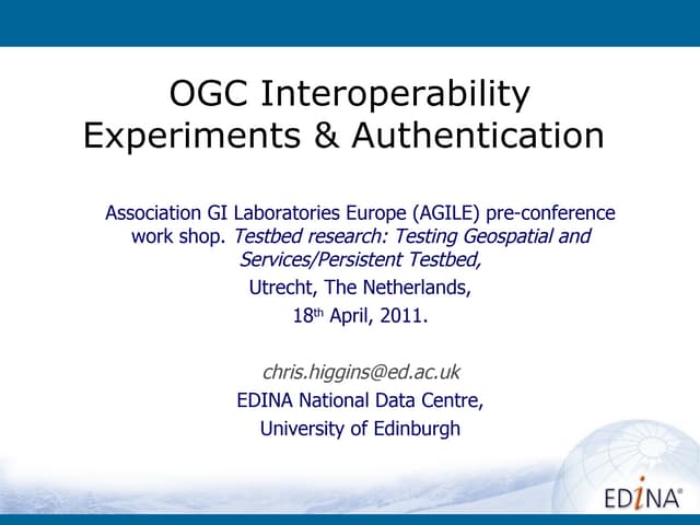OGC Interoperability Experiments and Authentication