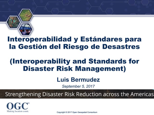 Interoperability and Standards for Disaster Risk Management
