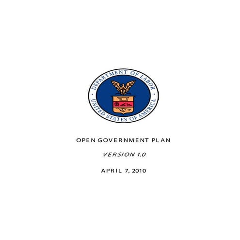 DOL Open Gov plan