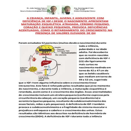 O GH E O IGF-I NO CRESCIMENTO E DESENVOLVIMENTO CONGÊNITO (PRIMÁRIO)