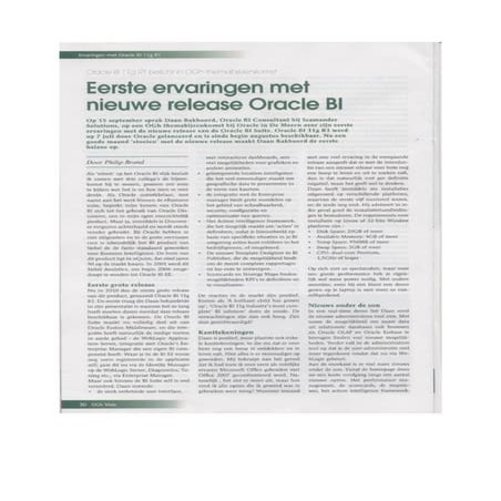 OGh Visie - Philip Brand - Oracle BI 11g R1 Themabijeenkomst